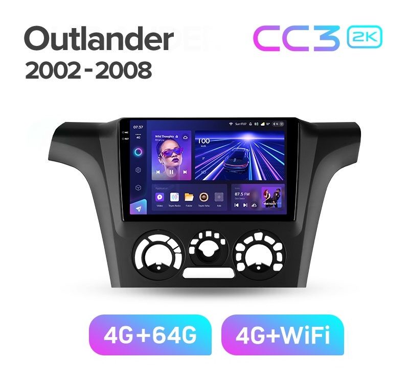 Магнитола TEYES MITSUBISHI OUTLANDER 2002-2008 г рамка под кондиционерCC3 2K 464ГБ 3789000₽