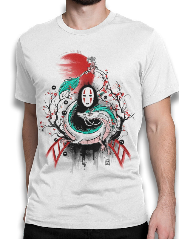 

Футболка мужская Dream Shirts Унесенные Призраками - Хаку и Безликий белая S, Унесенные Призраками - Хаку и Безликий