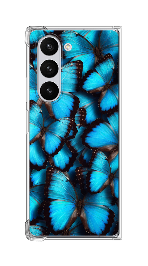 

Чехол на Samsung Galaxy Z Fold 6 "Тропическая бабочка 2", Голубой;черный, 2109850-1