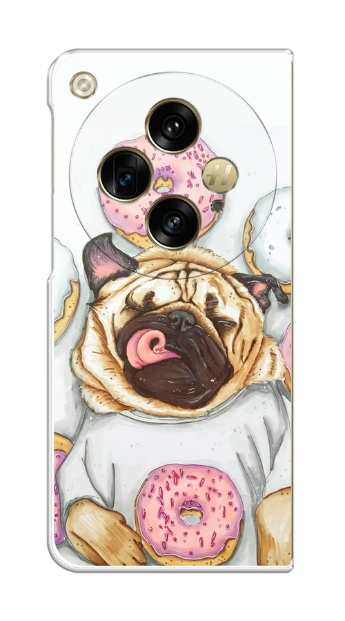 

Чехол на Oppo Find N3 "Счастливый мопс", Розовый;бежевый;коричневый, 2515550-1