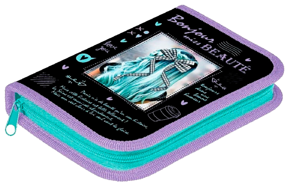 

Пенал Hatber Привет, красотка! NPn_37039, молния, 1 секция, Черный, 895-837