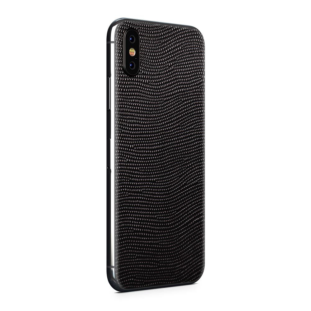 

Наклейка Glueskin из натуральной кожи Stingray для Apple iPhone Xs, Черный