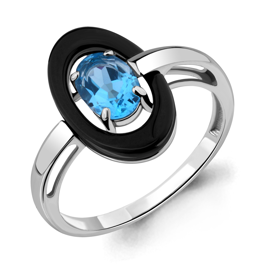 

Кольцо из серебра с топазом р. , Aquamarine 6911505_925_р, 6911505_925_р