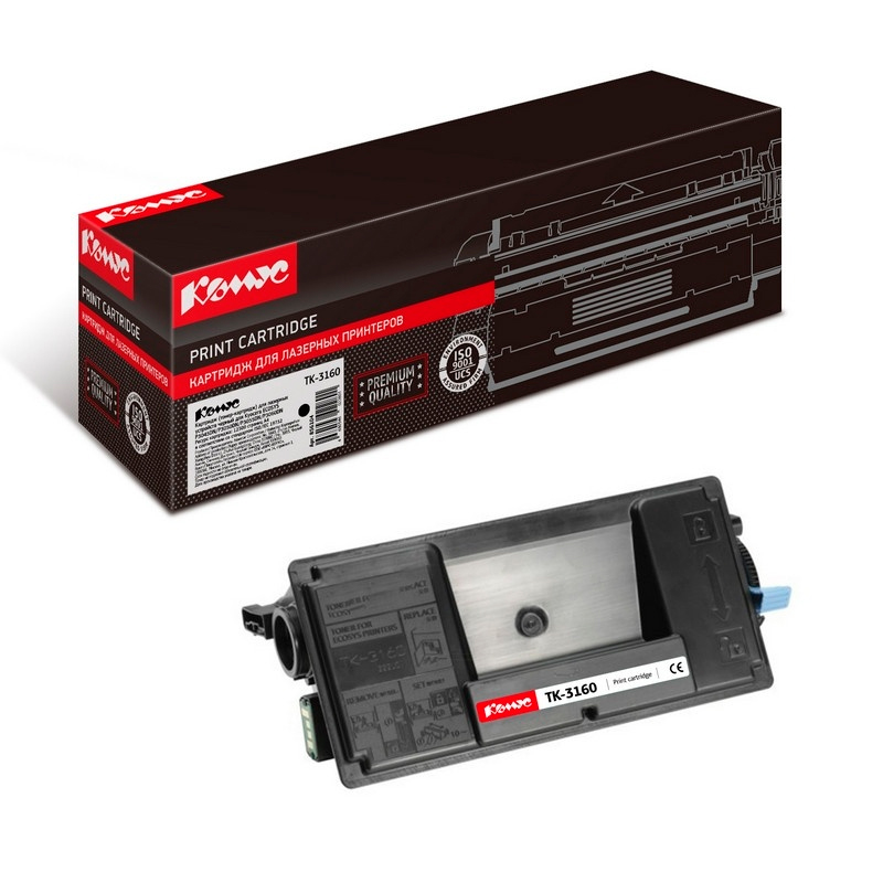 Картридж для лазерного принтера Комус Ecosys P3045 (TK-3160) черный, совместимый