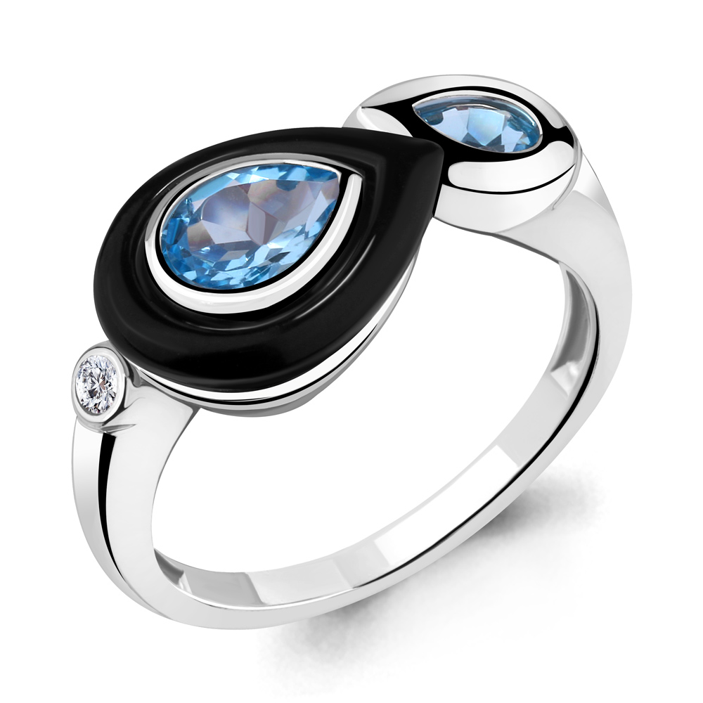 

Кольцо из серебра с топазом р. 17 Aquamarine 6911605А_925_р, 6911605А_925_р