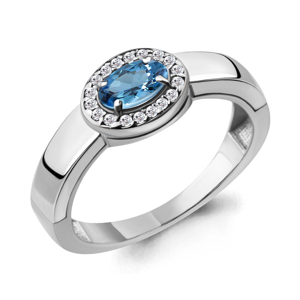 

Кольцо из серебра с топазом р.  Aquamarine 6911705А_925_р, 6911705А_925_р