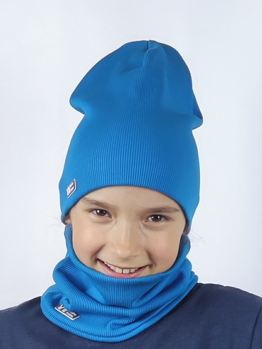 

Шапка детская hobo-hobo 81W2021ONE, море, 52, Синий, 81W2021ONE