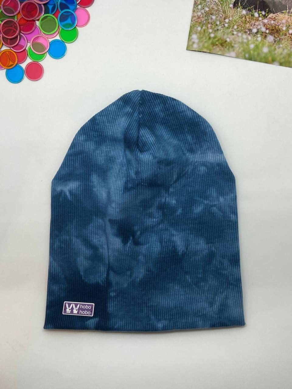 

Шапка детская hobo-hobo 81WBS2021ONE, синий тай дай, 52, 81WBS2021ONE