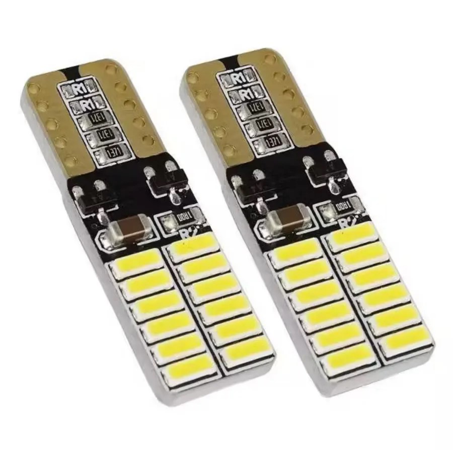 

Комплект сигнальных LED ламп T10 Canbus 6500k W5W 2шт, T10-4014-24SMD-2