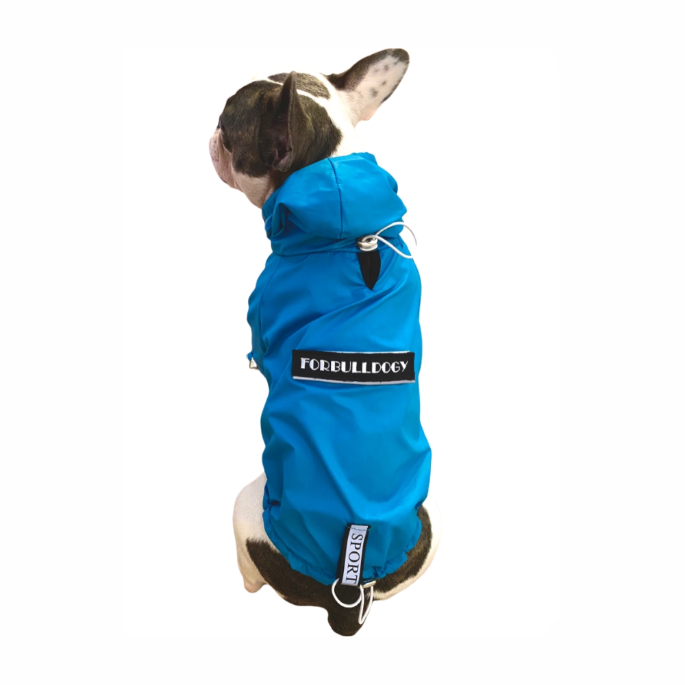 Куртка для собак FORBULLDOGY, унисекс, синий, S, длина спины 36 см