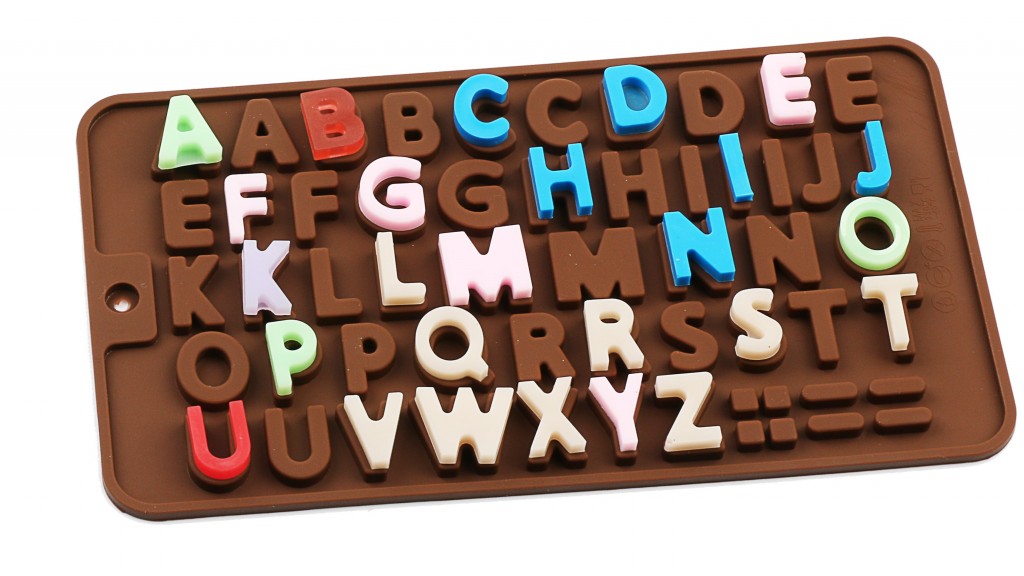 Силиконовая форма для шоколада Английский алфавит, 51 ячейка