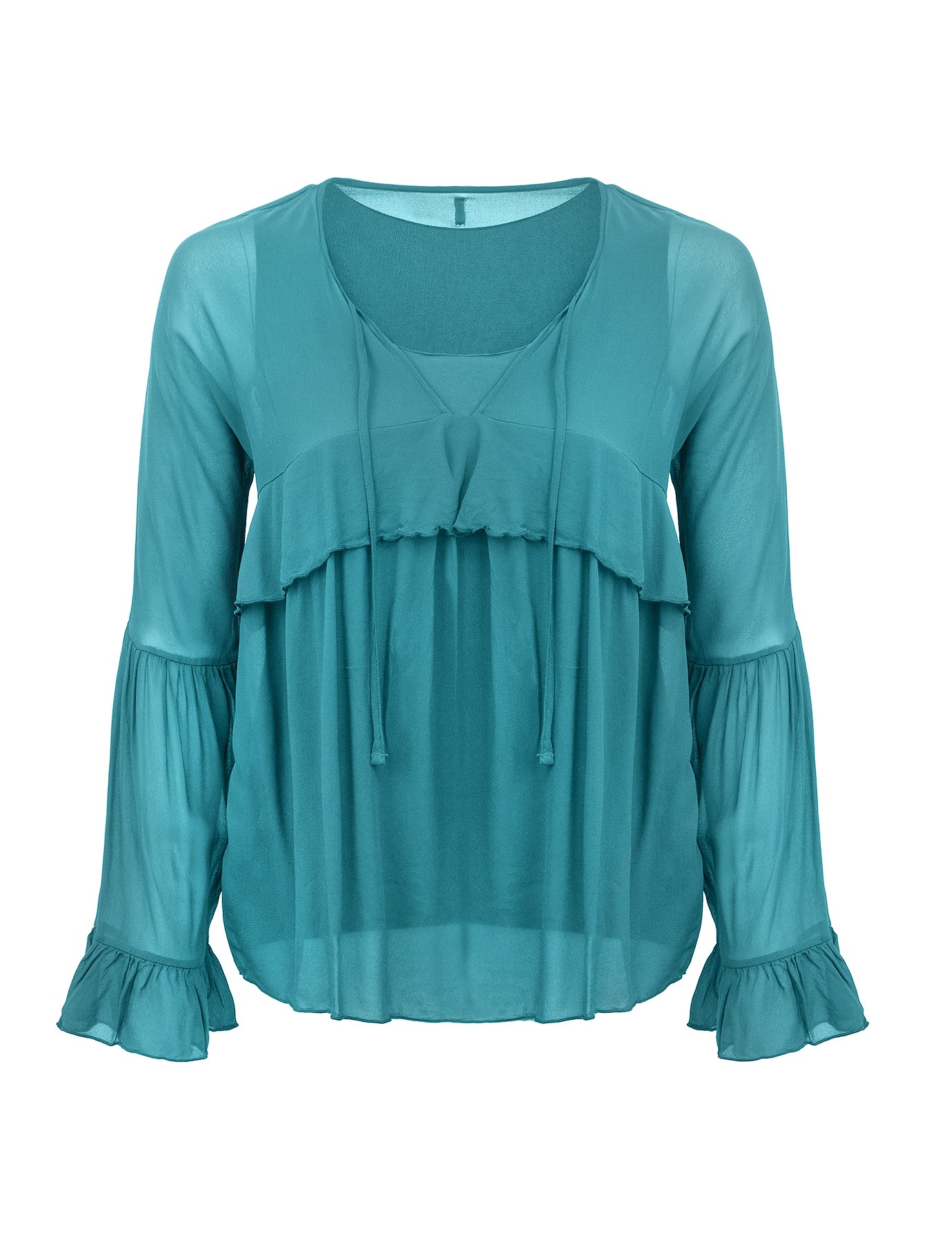 

Блуза женская Deha D83544 бирюзовая 46 RU, Бирюзовый, D83544