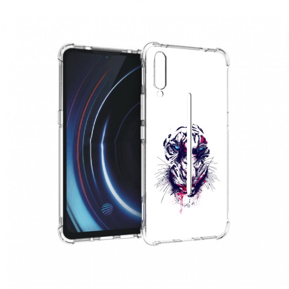 

Чехол MyPads Tocco для Vivo iQOO безумный тигр (PT226955.389.228), Прозрачный, Tocco