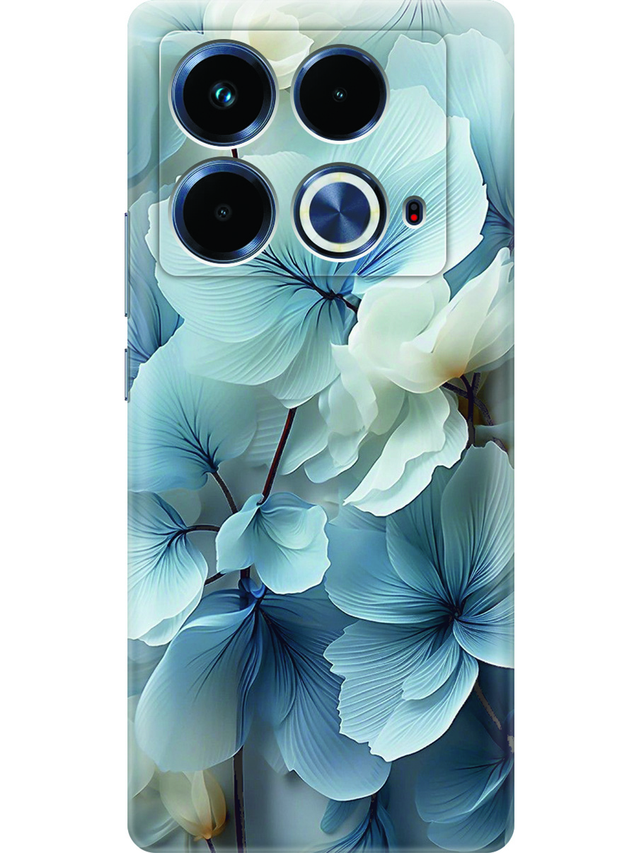 

Силиконовый чехол на Infinix Note 40 с принтом "Бежево-голубые цветы", Прозрачный;бежевый;голубой, 782626422