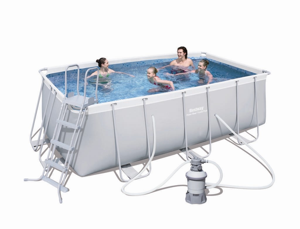 

Каркасный бассейн Power Steel 412х201х122см, 8124л, песч.фил.-нас. 3028л/ч, лестница, попл, Серый