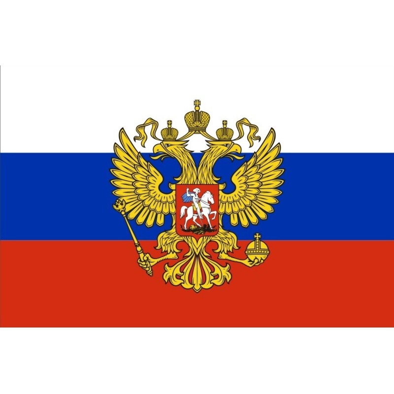 

Флаг РФ с гербом 90х135 интерьерный