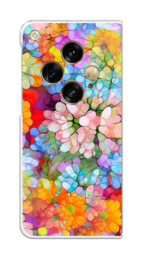 

Чехол на Oppo Find N3 "Цветы витраж", Оранжевый;розовый;голубой, 2515550-1