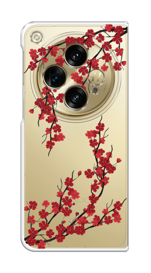 

Чехол на Oppo Find N3 "Красная сакура", Красный;черный, 2515550-1