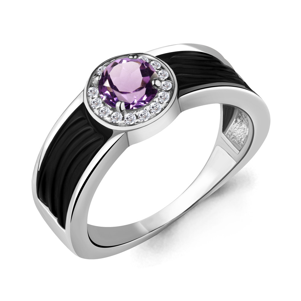 

Кольцо из серебра с аметистом р. 18 Aquamarine 6911804А_925_р, 6911804А_925_р
