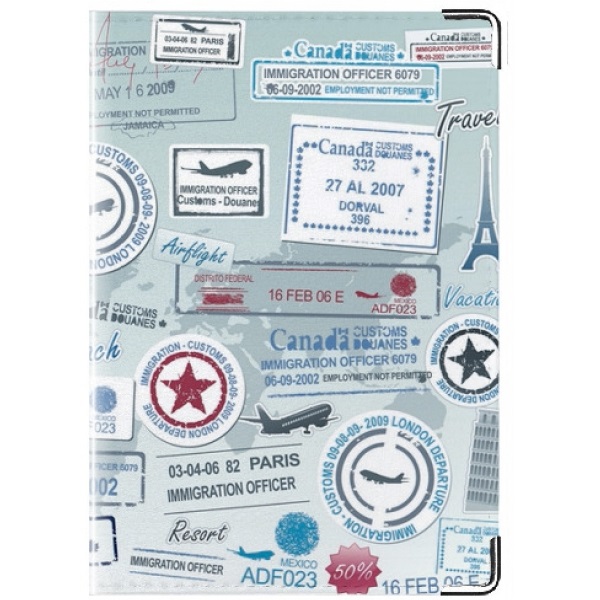 Обложка для паспорта унисекс Modaprint SOP-120420-00009 серо-голубая