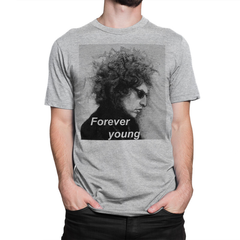 

Футболка мужская Dream Shirts Боб Дилан - Forever Young 9899246222 серая XL, Боб Дилан - Forever Young 9899246222