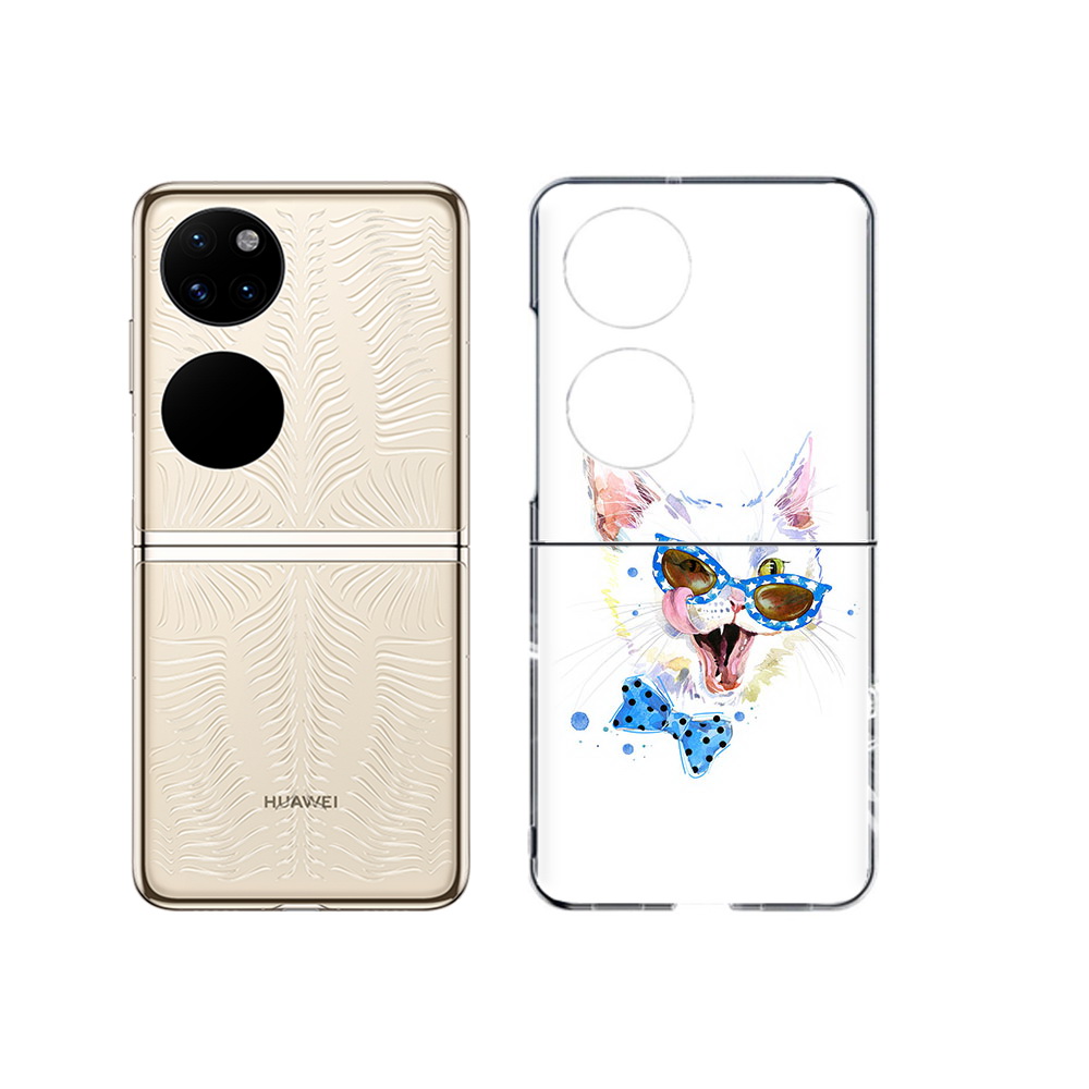 

Чехол MyPads Tocco для Huawei P50 белый кот (PT225999.71.229), Прозрачный, Tocco