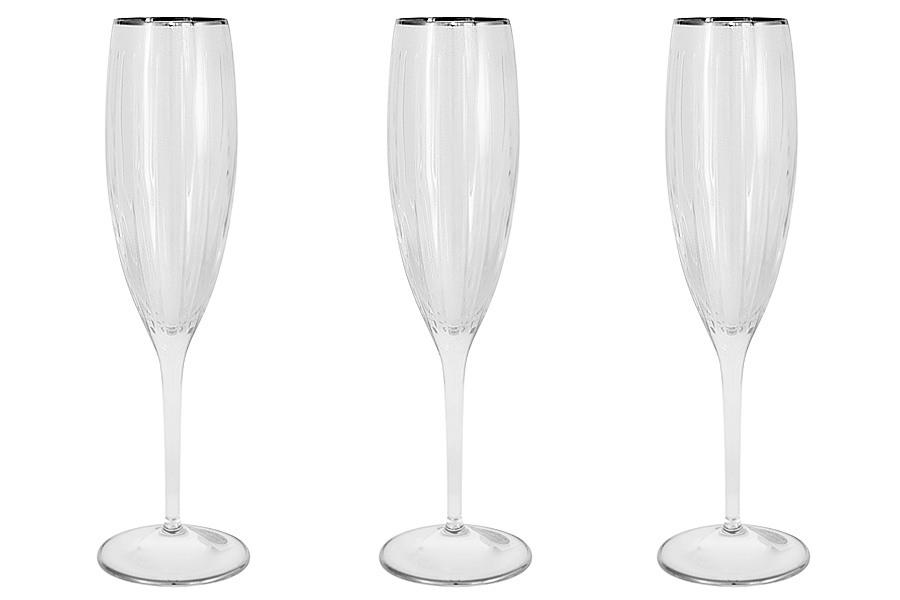 Набор бокалов для шампанского Same Пиза серебро хрусталь 6шт 150мл SM2103/SAL