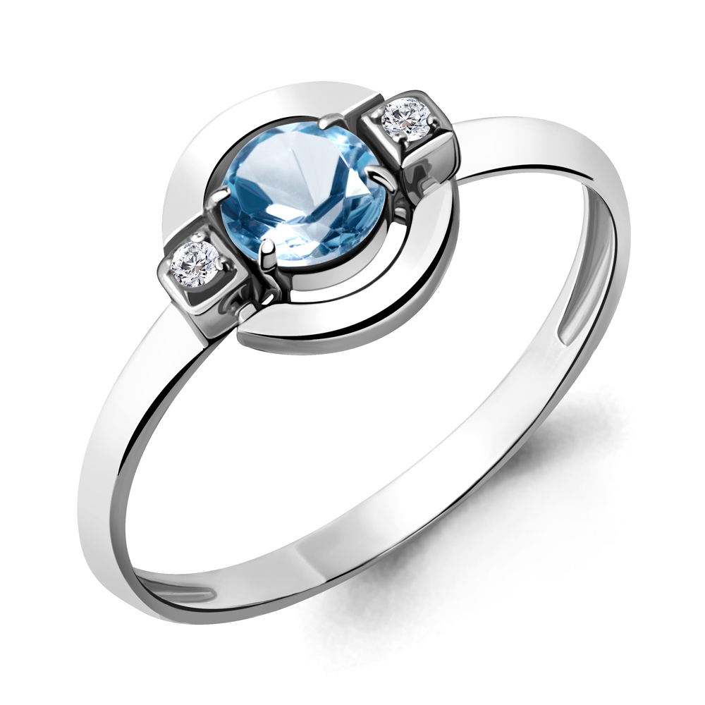 

Кольцо из серебра с топазом р. 18,5 Aquamarine 6912205А_925_р, 6912205А_925_р