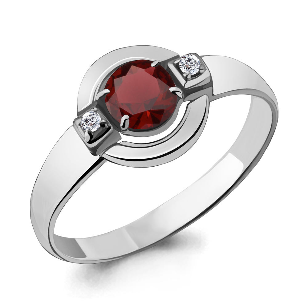 

Кольцо из серебра с гранатом р.  Aquamarine 6912303А_925_р, 6912303А_925_р