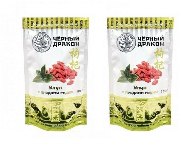 

Чай Зеленый Черный Дракон Улун, с ягодами годжи, 100 г, 2 шт