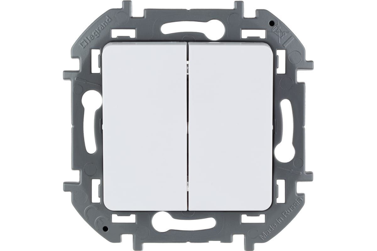 Выключатель 2 клавишный Legrand INSPIRIA 10 AX - 250 В - белый (5шт) 673620.5