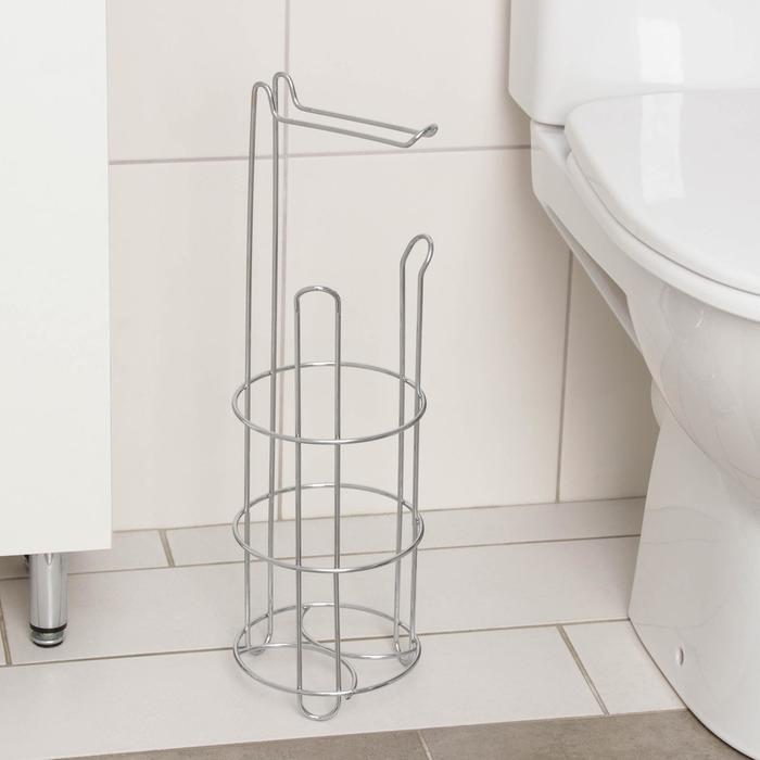 фото Держатель-стойка для туалетной бумаги доляна, 14,5×15×48 см