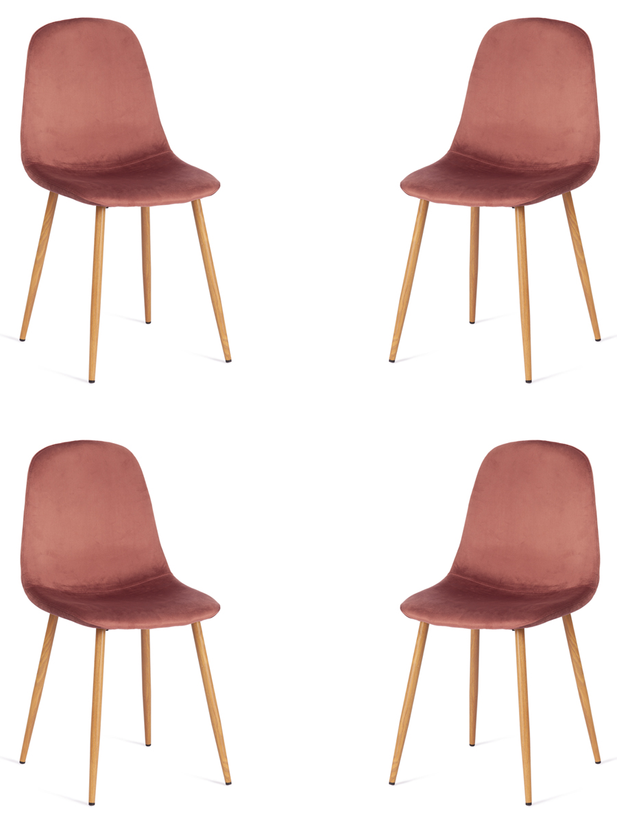 Комплект обеденных стульев для кухни TetChair BREEZE, 4 шт., коралловый