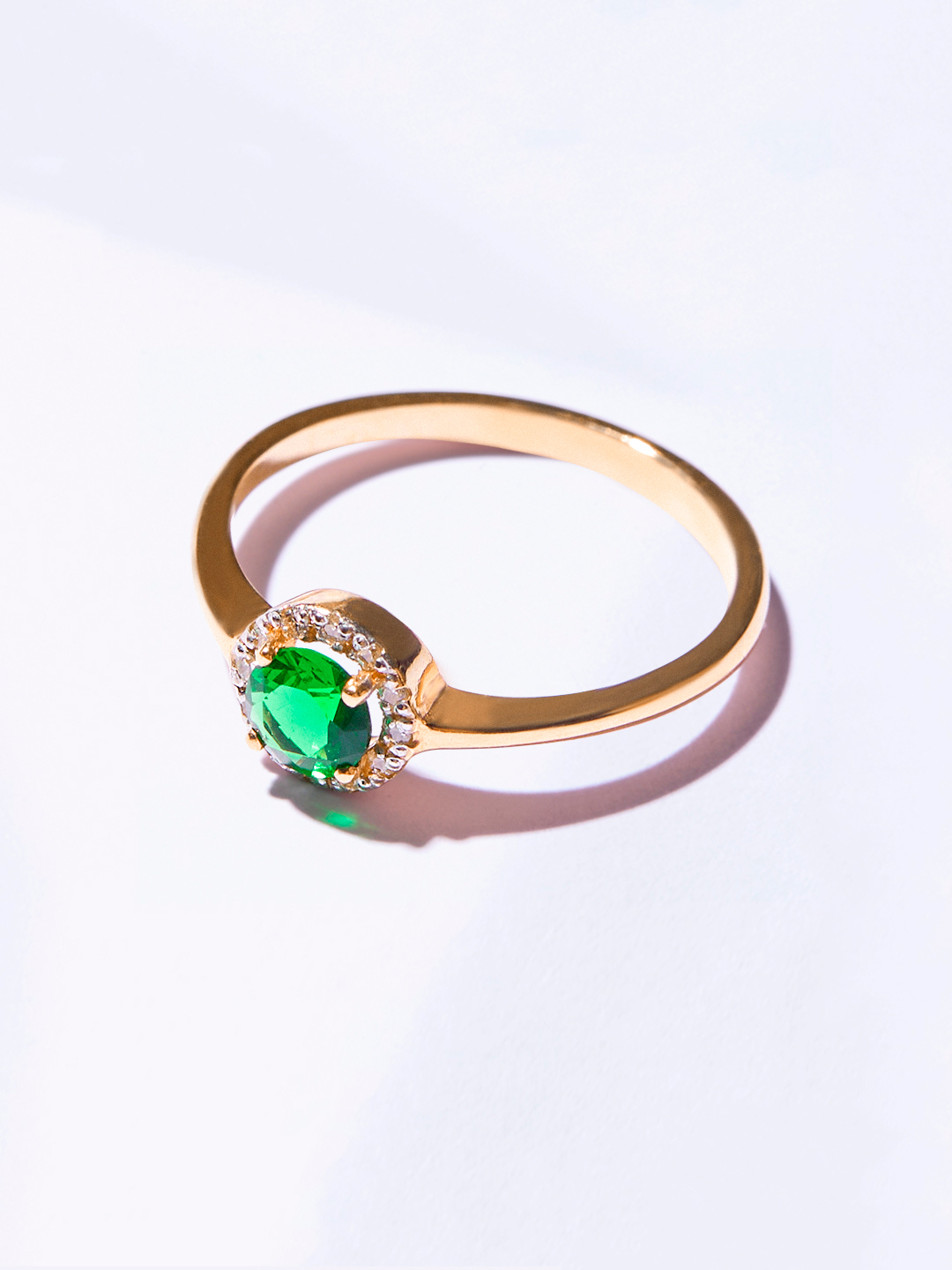 

Кольцо из серебра р. 18 STREKOZA К-24и_п, изумруд искусственный\фианит, К-24и_п