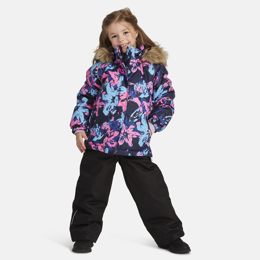 Комплект верхней одежды детский Huppa MARVEL, 34186-темно-синий с цветами, черный, 122