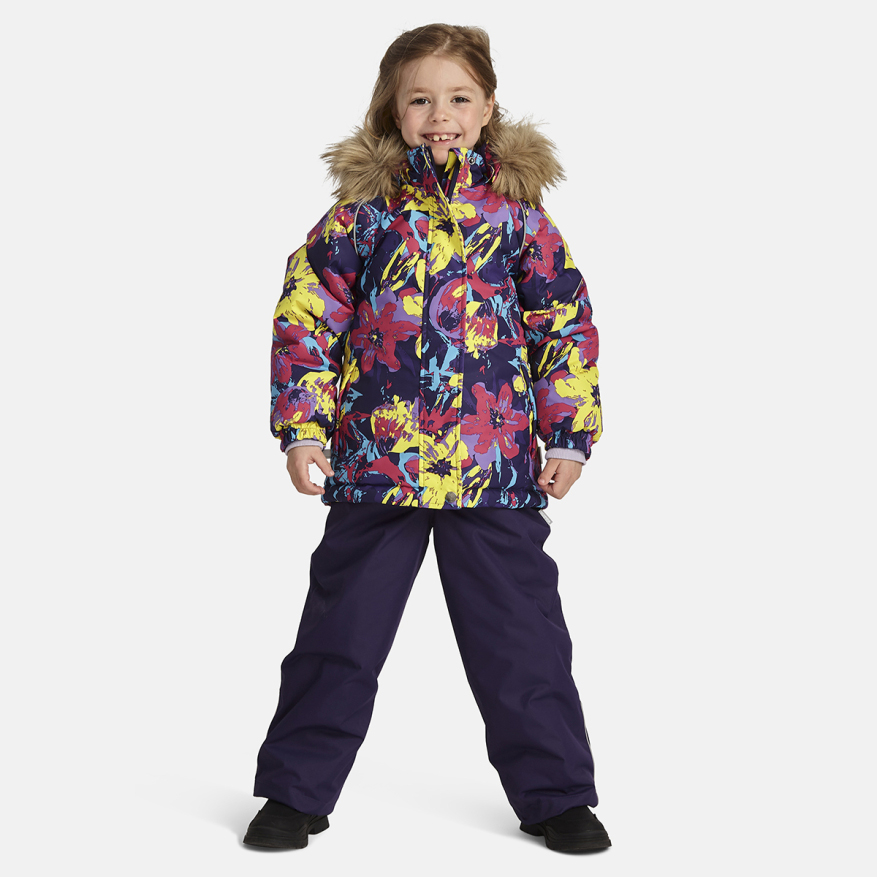 Комплект верхней одежды детский Huppa MARVEL, темно-лиловый с цветами, темно-лиловый, 134