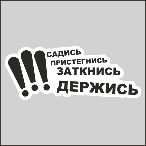 

Наклейка Наклейки за Копейки Садись пристегнись 20х7см, ННН-2427