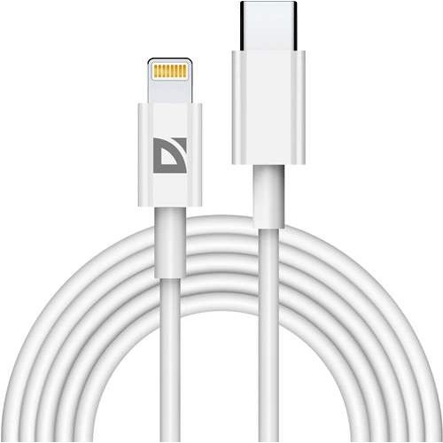 Кабель Lightning-USB Type-C Defender 2м белый