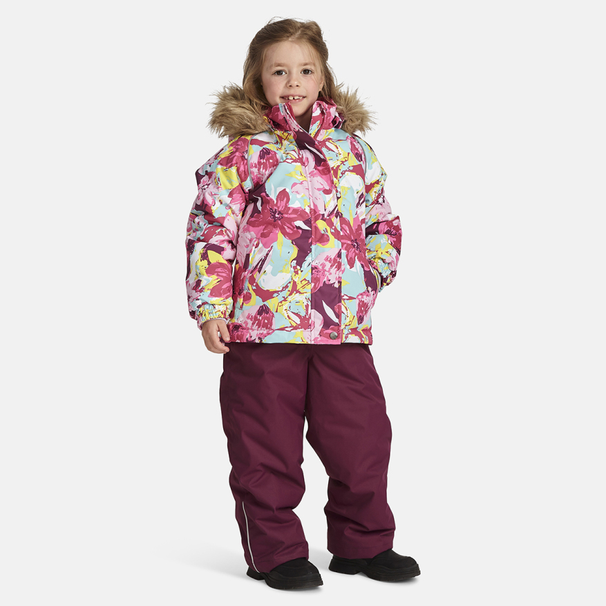 Комплект верхней одежды детский Huppa MARVEL, 34113-розовый с цветами, бургундия, 110
