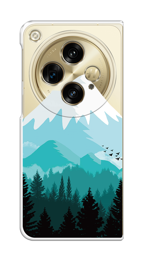 

Чехол на Oppo Find N3 "Синяя снежная гора", Белый;голубой;бирюзовый, 2515550-1