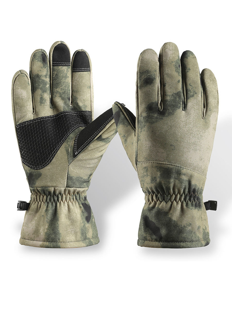 

Перчатки мужские Kamukamu Softshell камуфляж зеленый, XL, Softshell