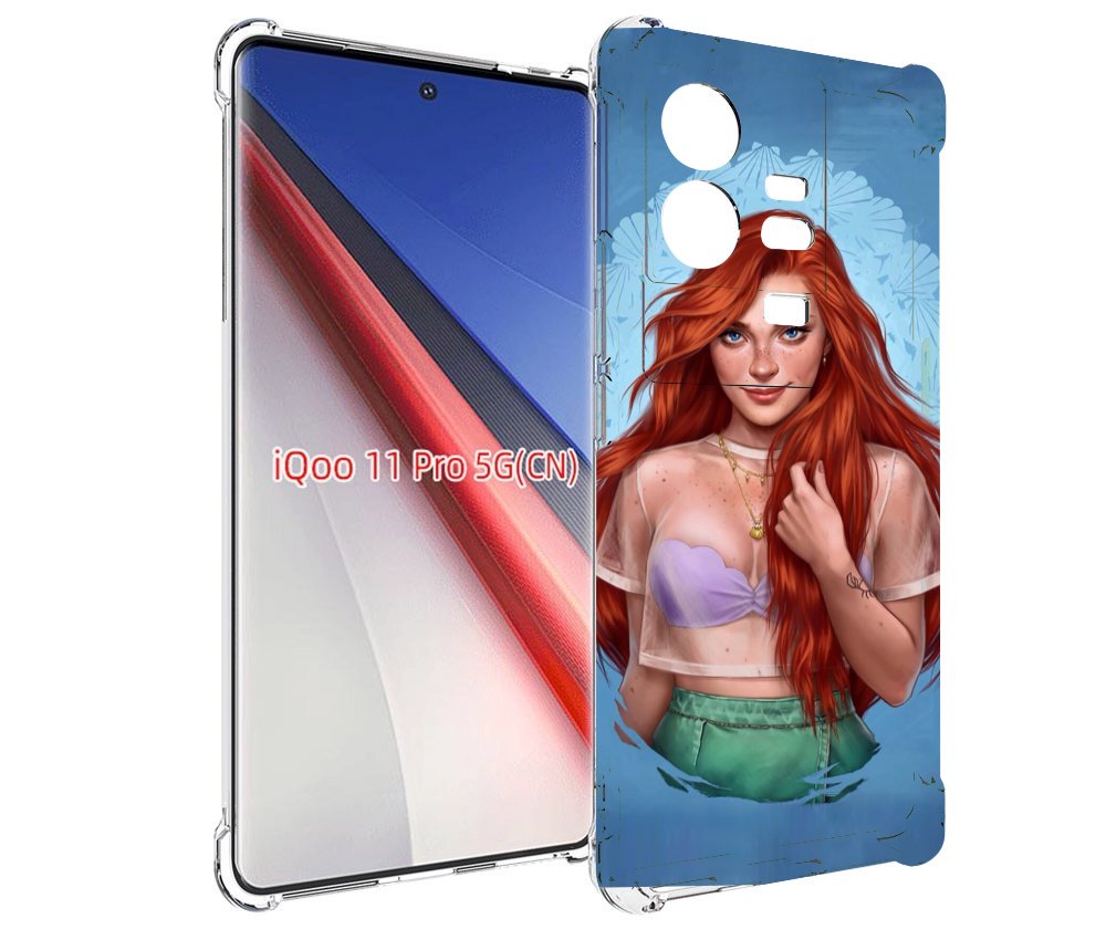

Чехол бампер MyPads девушка-в-голубом-фоне женский для Vivo iQOO..., Прозрачный, Tocco