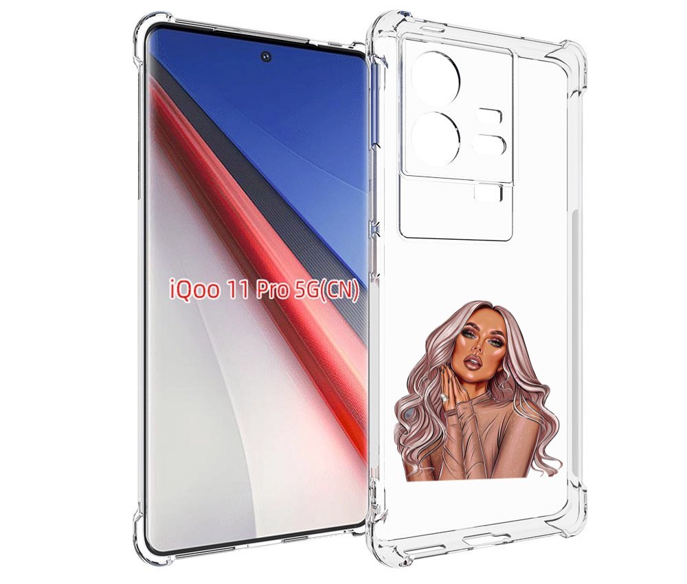 

Чехол бампер MyPads девушка-в-коричневых-оттенках для Vivo iQOO ..., Прозрачный, Tocco