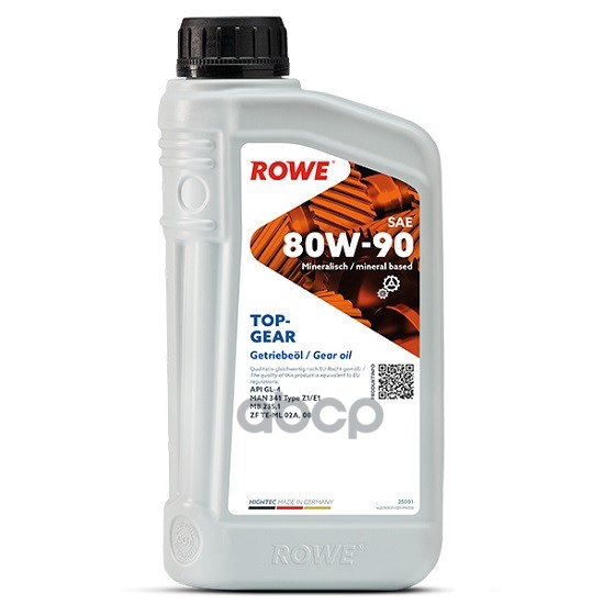 Масло Трансмиссионное 80w90 Rowe 1л Минеральное Hightec Topgear Gl-4 ROWE арт. 25001001099