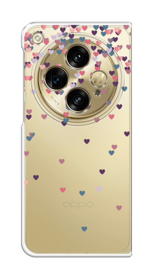 

Чехол на Oppo Find N3 "Посыпка сердечки", Розовый;фиолетовый, 2515550-1