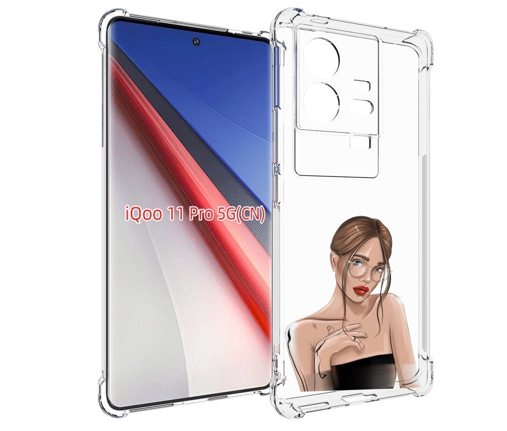 Чехол бампер MyPads девушка-в-очках-с-красивыми-глазами женский ...