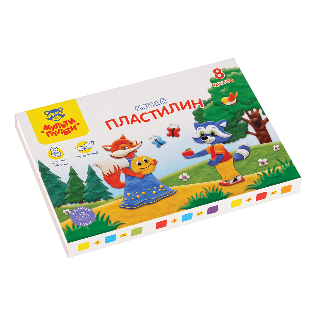 

Пластилин 8 цв. Мульти-Пульти "Енот в сказке" 96 г со стеком 328893, Белый;желтый;зеленый;красный;синий;коричневый;черный, 896-904