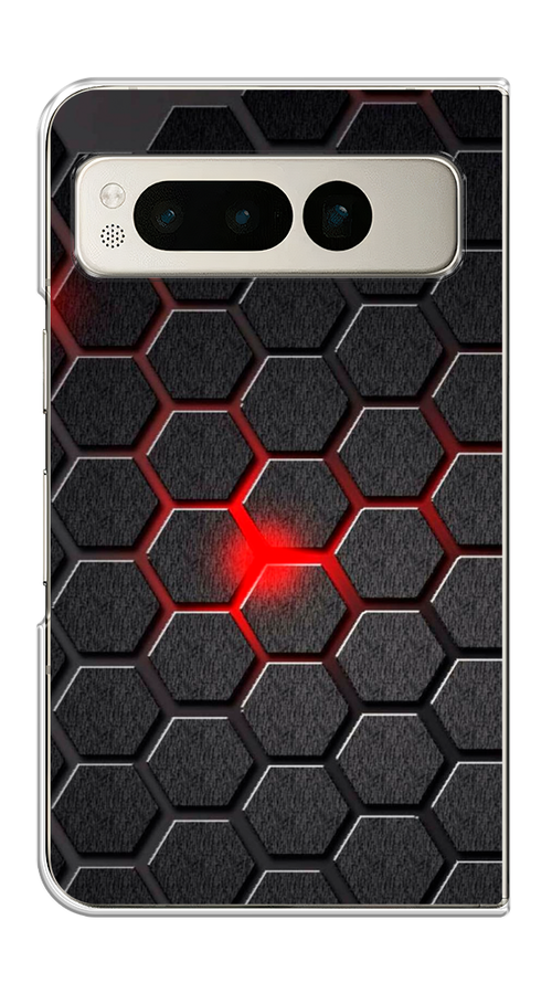 

Чехол на Google Pixel Fold "Соты красные", Красный;черный;серый, 271850-1