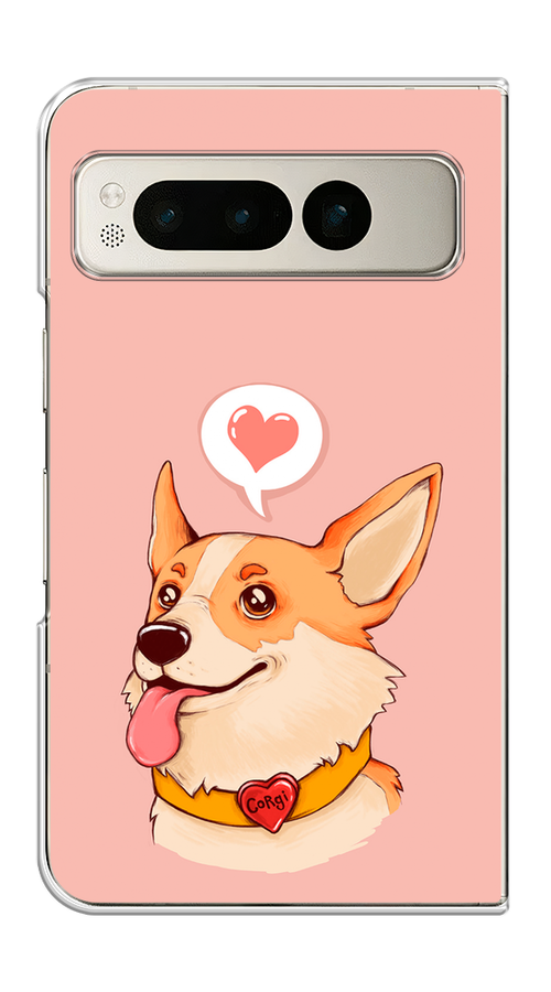 

Чехол на Google Pixel Fold "Корги язык", Розовый;коричневый, 271850-1