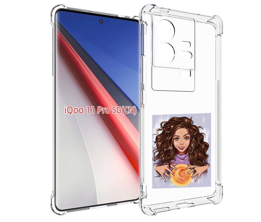 

Чехол бампер MyPads девушка-волшебница для Vivo iQOO 11 Pro прот..., Прозрачный, Tocco